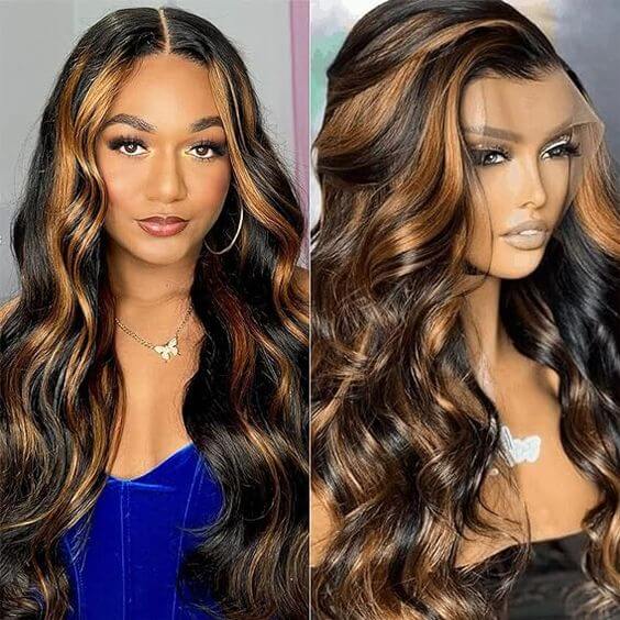 qvr wigs fb30 body wave with handmade highlights