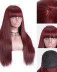 no lace glueless wigs in 99j, perfect for quick installs and bold looks