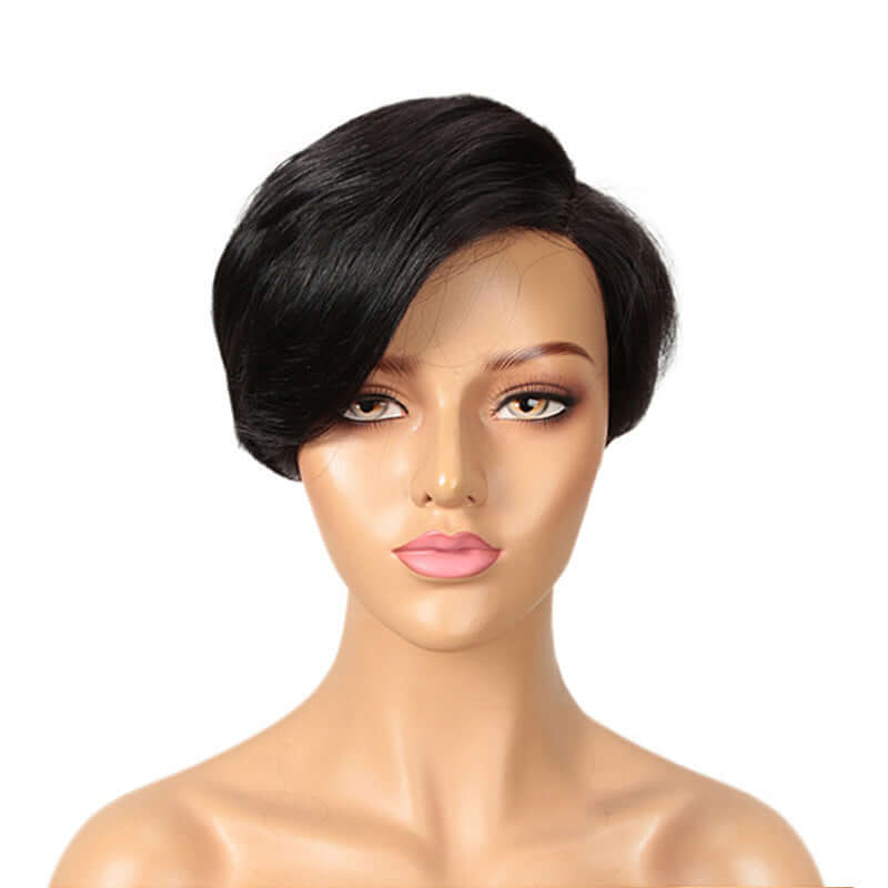human hair wigs pixie cut with ombre color for confident black beauty