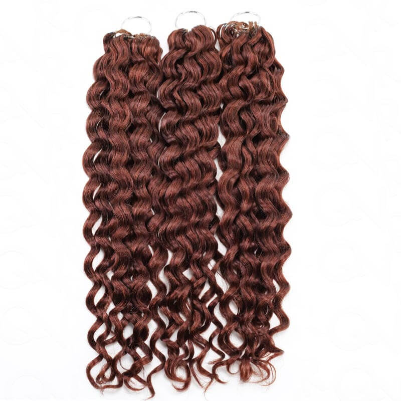 vomuminous wavy crochet braids in brown color