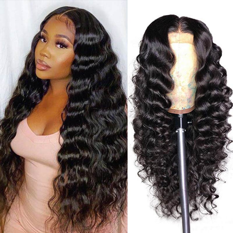 qvr wigs loose deep wave 13x4 lace front for black women