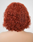 human hair bob wigs in fiery ginger with chic bangs