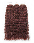 3 packs reddish brown small kinky curly crochet braids