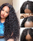 water wave natural black v part wig beginner friendly