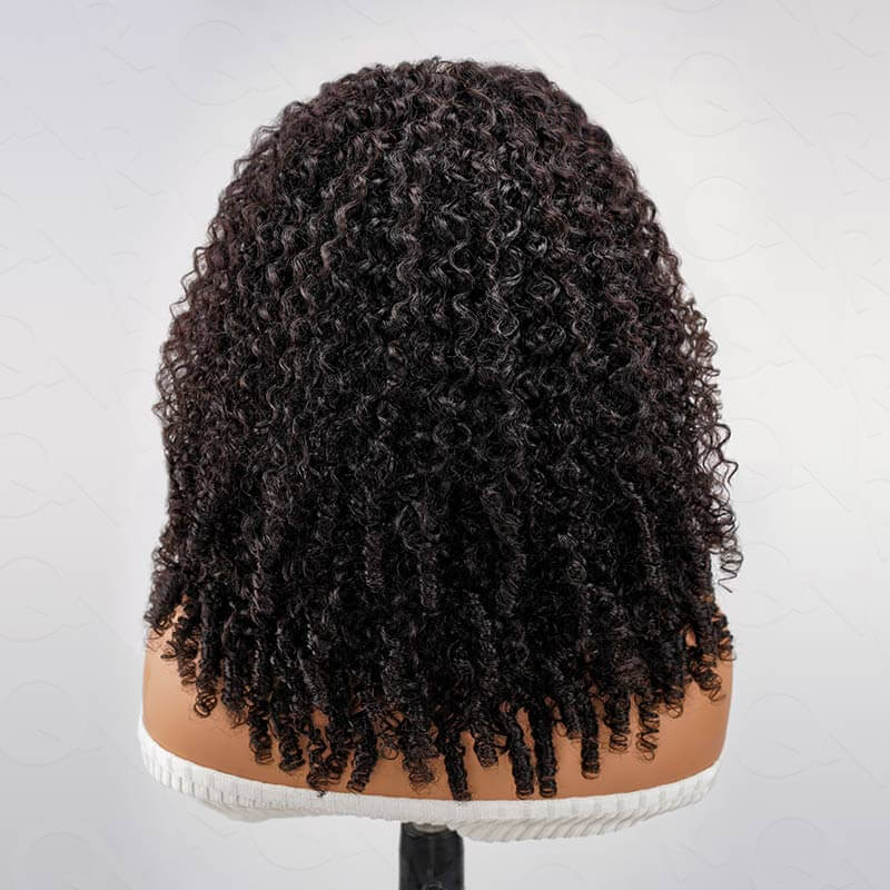 Back View Of QVR Hair Burmese Curly Wigs Healthy Curl No Split End