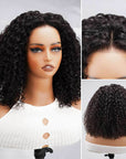 QVR Kinky Curly Short Bob Human Hair Wigs No Glue Needed