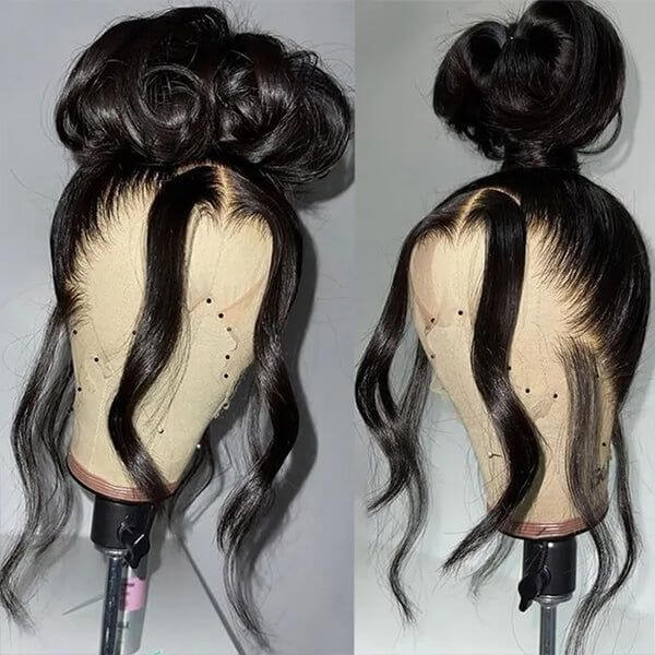 natural black human hair lace wigs for a smooth and elegant look