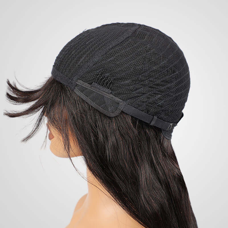 qvr wigs machine made short deep wave bob for natural black look