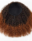 QVR Glueless Twist Curly Half Wig Invisible Hairline Ombre 