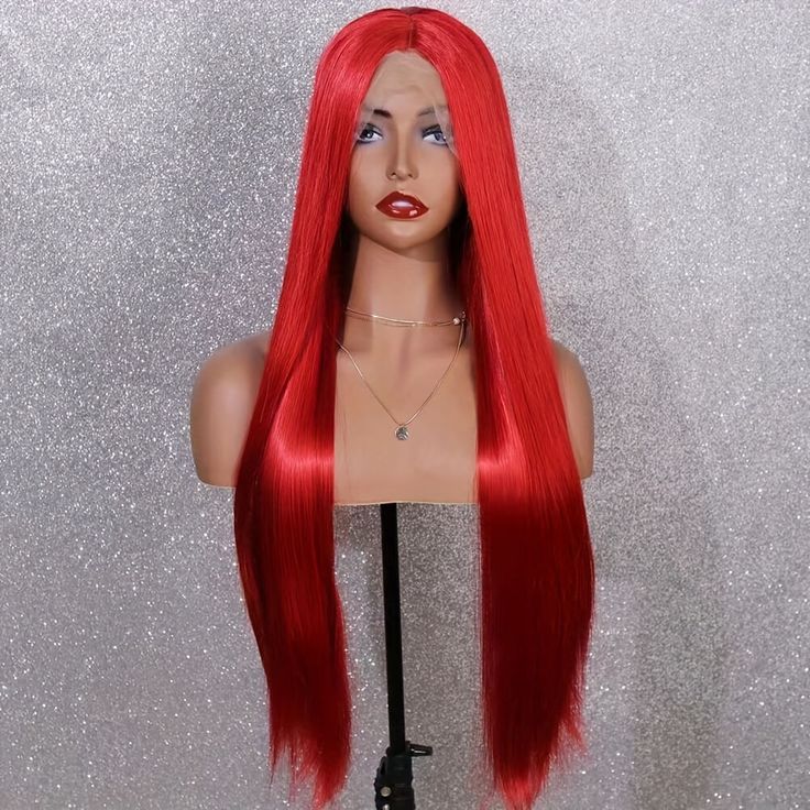 vibrant red human hair wigs with pre-plucked lace