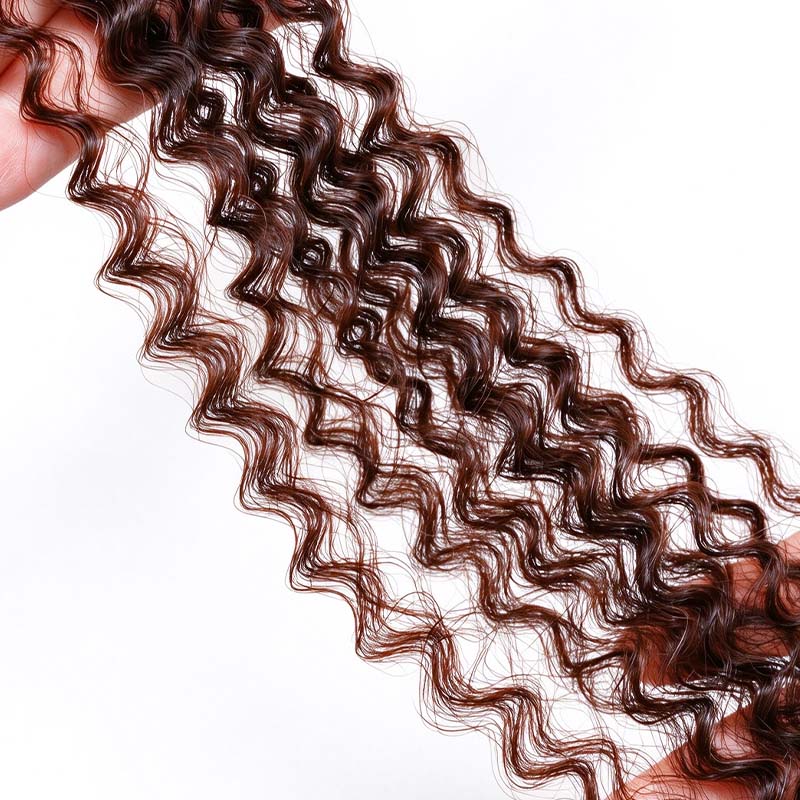 QVR Chocolate Brown Afro kinky Bulk Hair Extensions For Braiding Dreadlock Human Hair