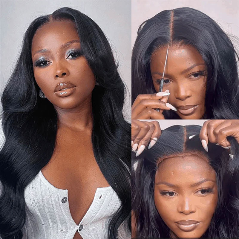 soft body wave wear and go wig with HD lace closure for beginners