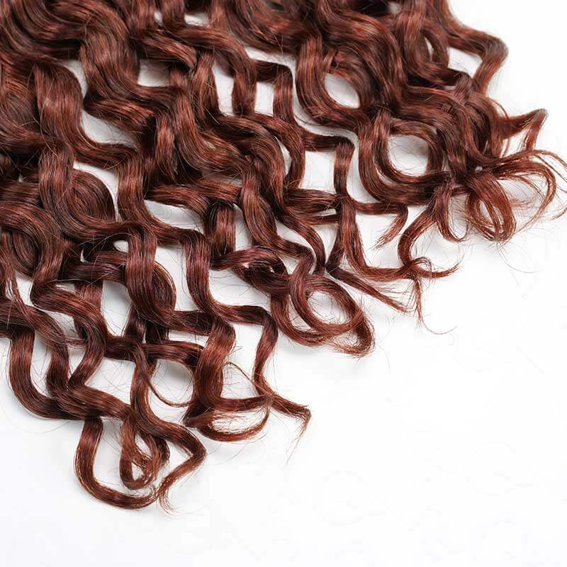 reddish brown water wave crochet hair no split end