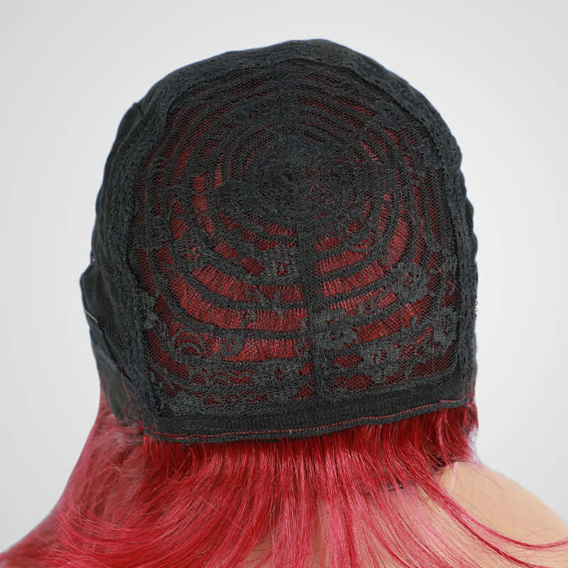 qvr wigs straight burgundy wig with bangs for confident style