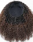 QVR Glueless Twist Curly Half Wig Invisible Hairline Ombre 