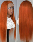 qvr wigs ginger orange body wave 4x4 lace closure pre-plucked baby hair