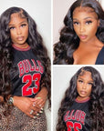 qvr wigs body wave 13x6 lace frontal black human hair