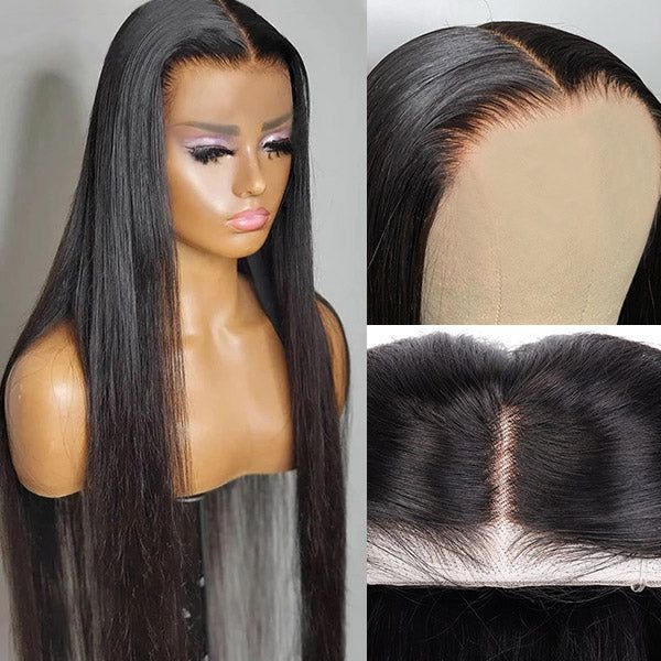 QVR straight human hair wear and go wigs