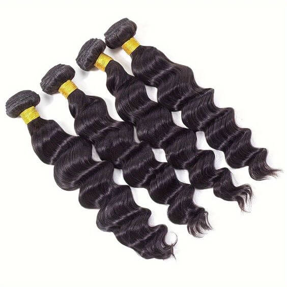 virgin hair loose deep wave natural black human hair weave 4 bundles