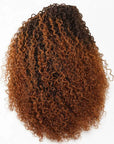 QVR Glueless Twist Curly Half Wig Invisible Hairline Ombre 