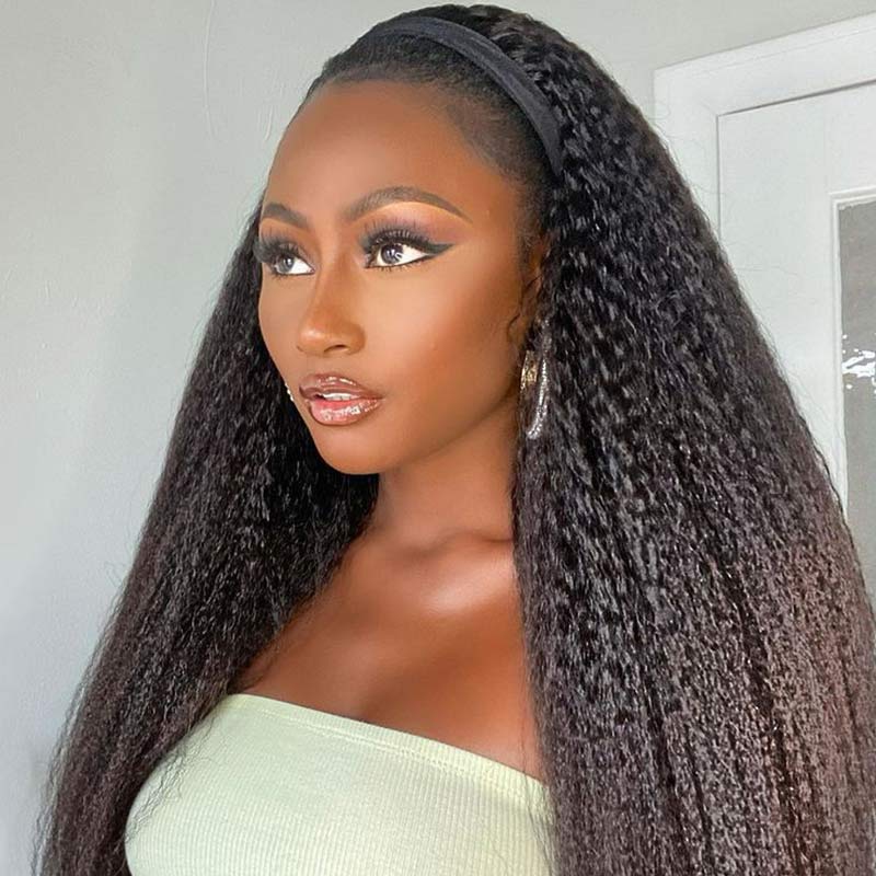 sleek yaki kinky straight human hair wear and go wigs for easy styling