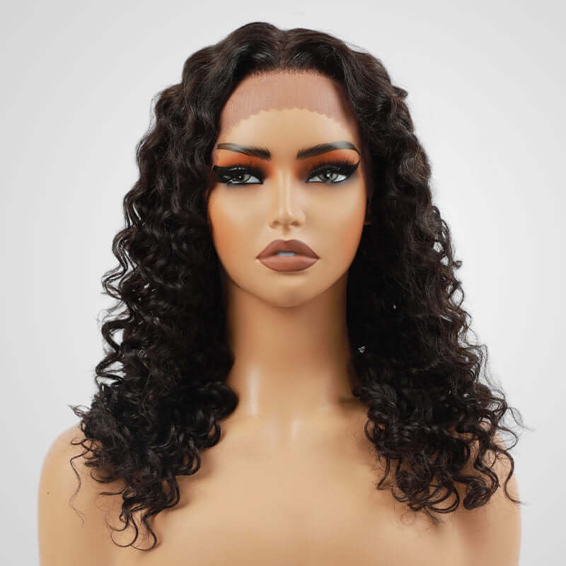 qvr wigs deep curl t lace wig in natural black for black women