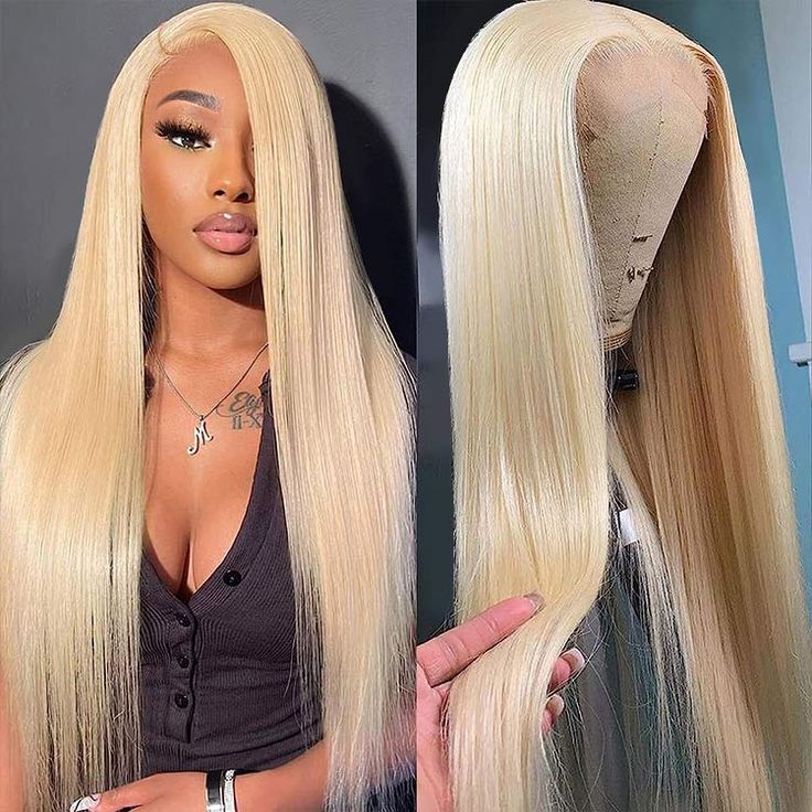 qvr wigs straight 613 blonde lace front wig