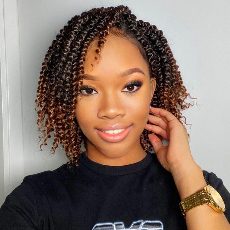 short length human hair spring twist braiding hair