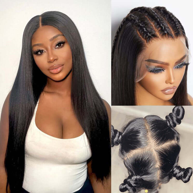 qvr wigs brazilian straight full lace with natural black color