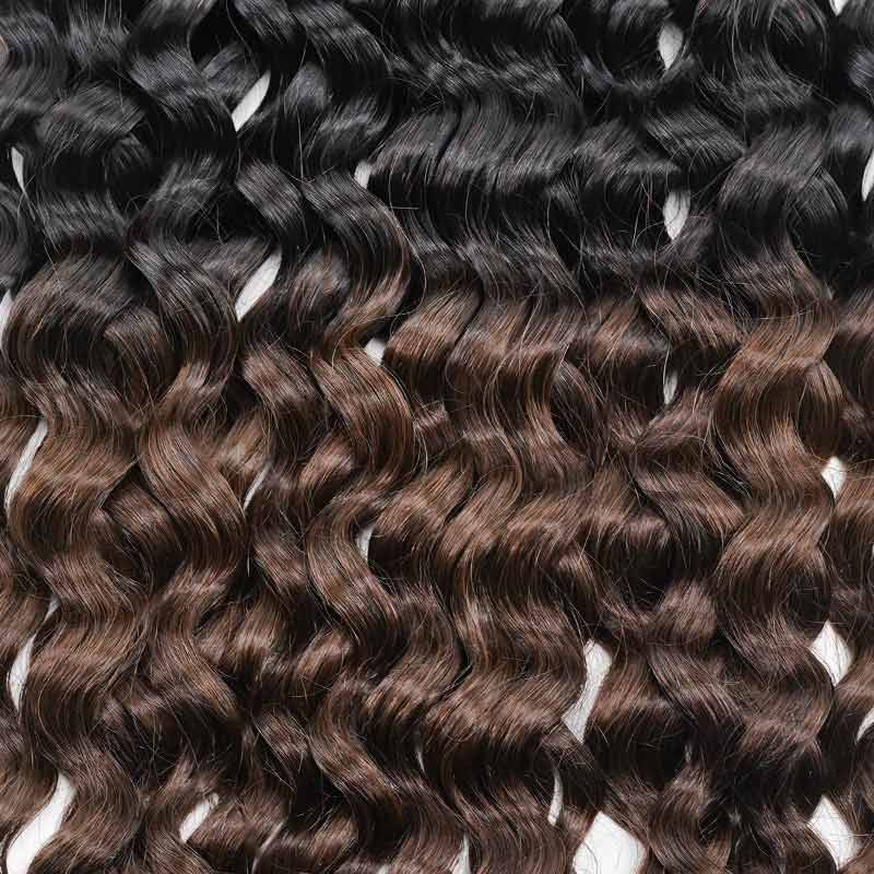 black and deep brown ombred human hair crochet hair