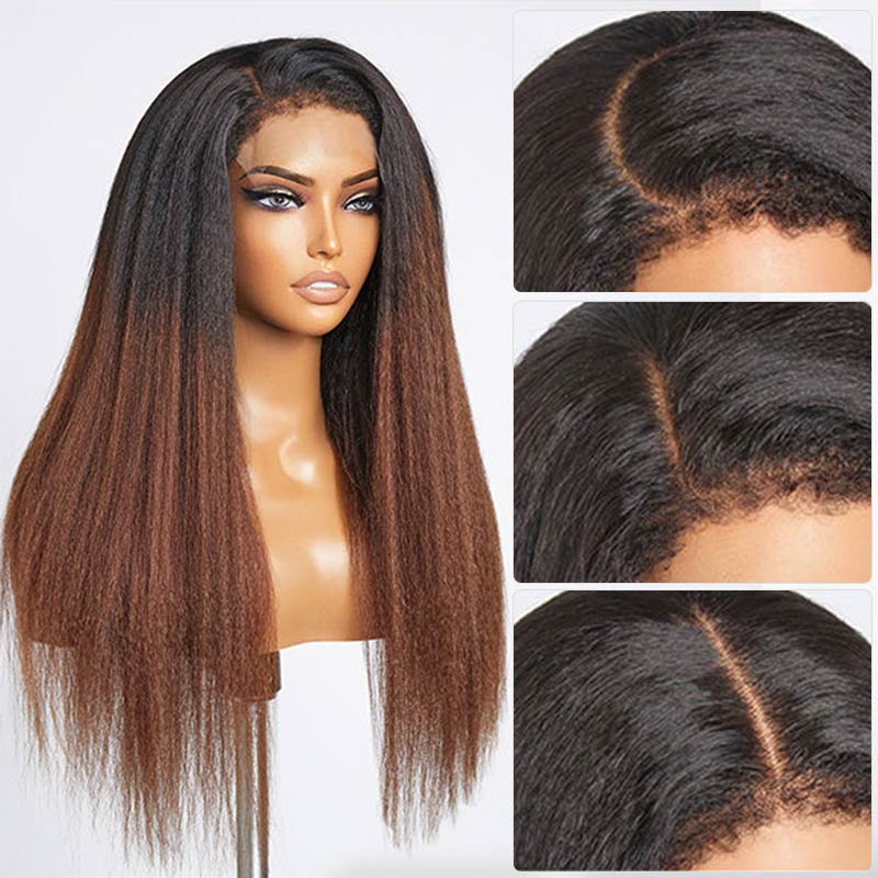kinky straight texture blends perfectly with 4c hair