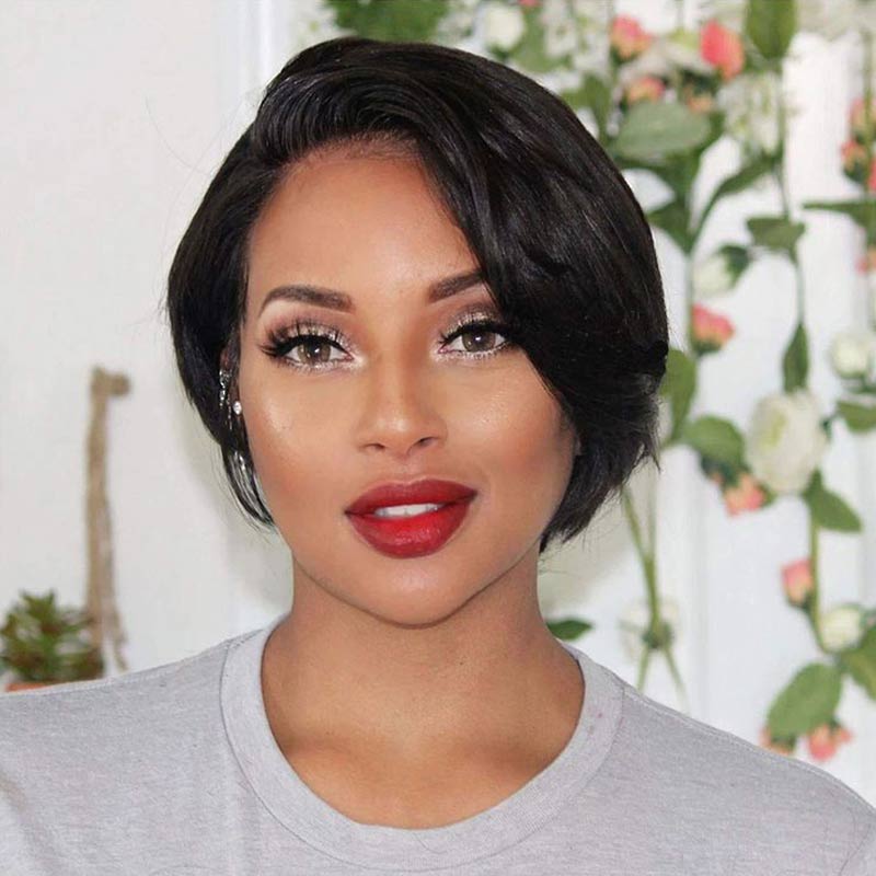 comfortable t part lace short pixie cut wigs
