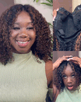 qvr kinky curly v part wigs human hair wigs 1b/30 colored