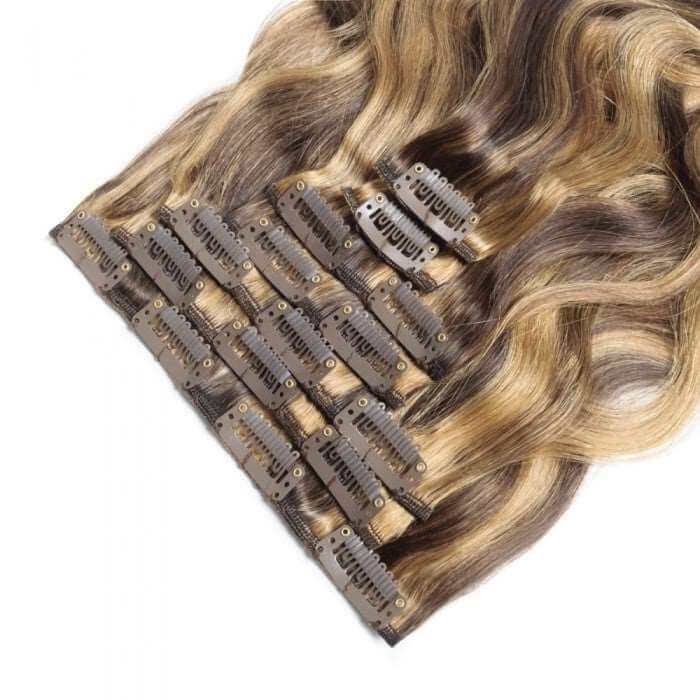 clip in human hair extensions water wave texture