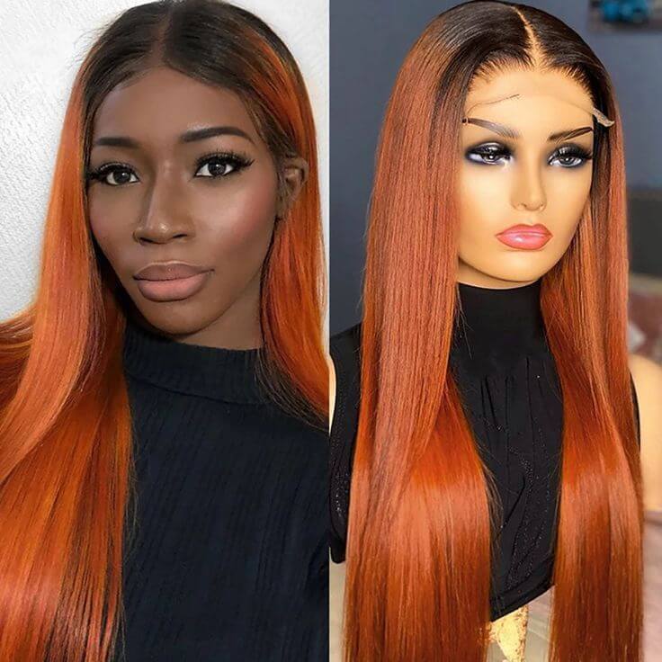 qvr human hair lace frontal wigs with dark roots