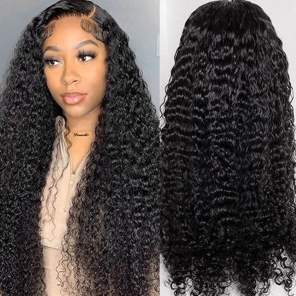 qvr hd lace wigs deep wave glueless 13x4 human hair wig for black women