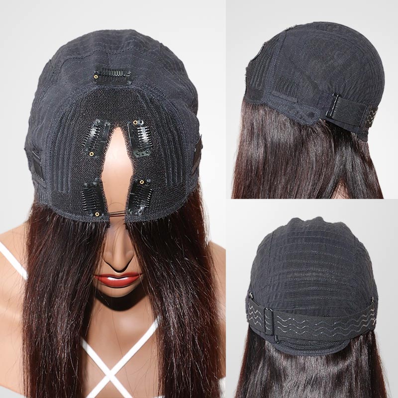 wig cap and opening details of v part glueless human hair wigs