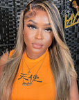 balayage highlights straight wear and go human hair wigs