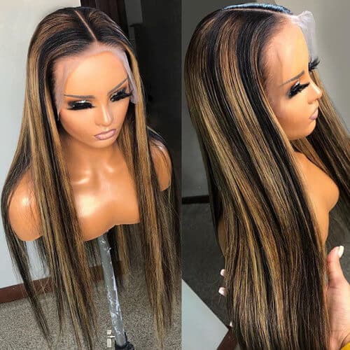 deep balayage highlights straight wear and go human hair wigs