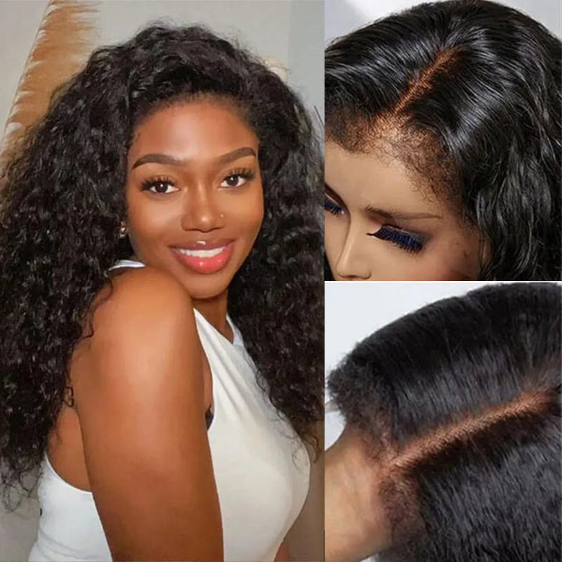 qvr wigs 4c curly edges water wave 13x4 hd lace front wig