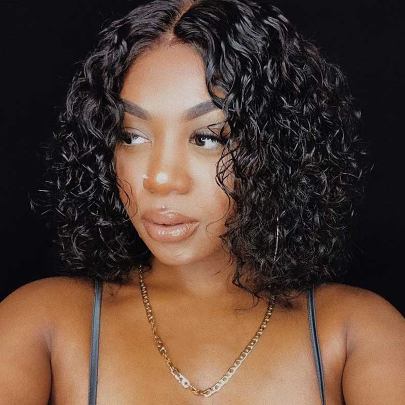 realistic 4x4 lace closure short bob wigs, breathable human hair bob wigs