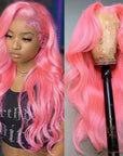qvr wigs pink color 13x4 lace wig with pre-plucked hairline