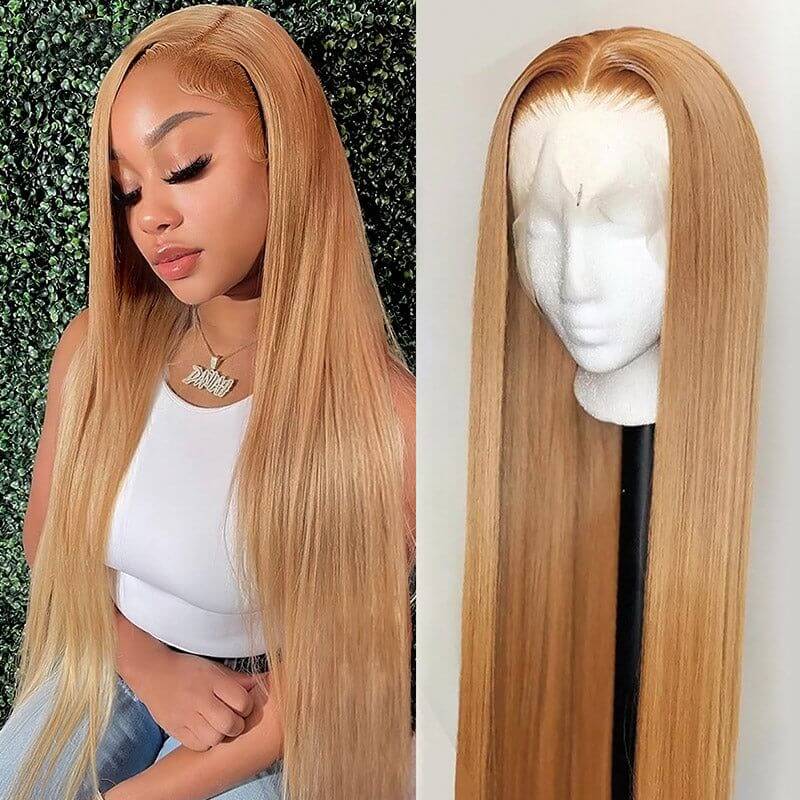 soft straight qvr wigs honey blonde shade