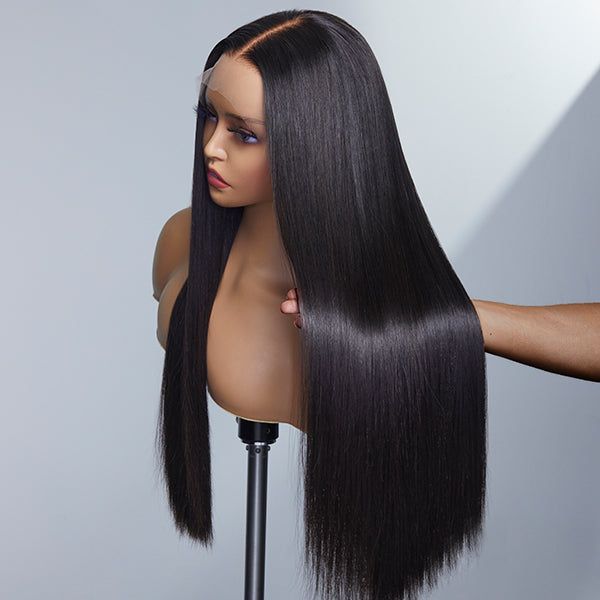 effortless glueless wear and go wig with natural-looking straight hair