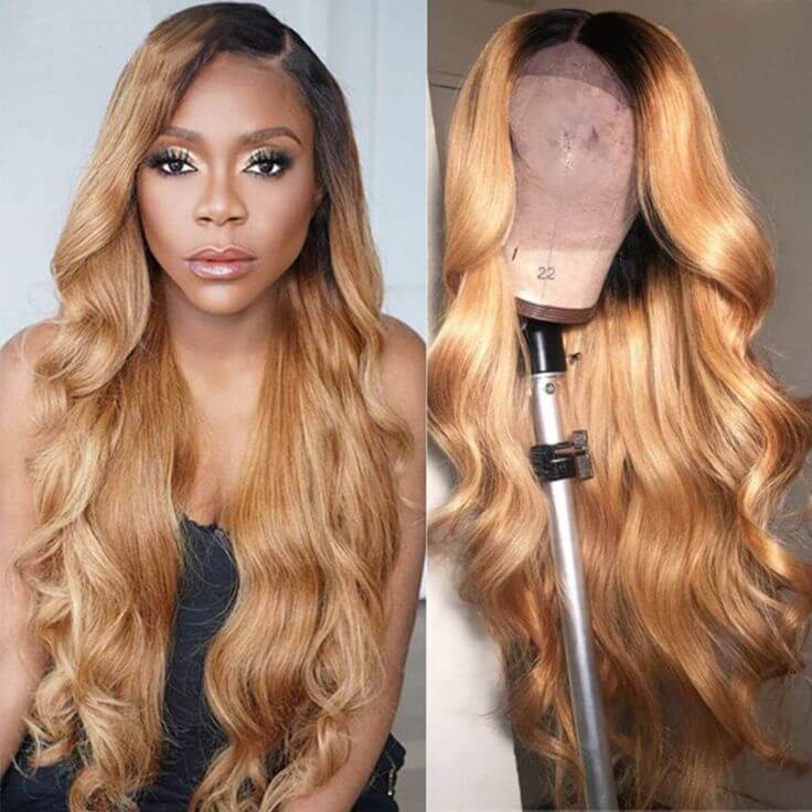 qvr wigs honey blonde with natural dark roots