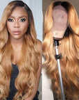 qvr wigs honey blonde with natural dark roots