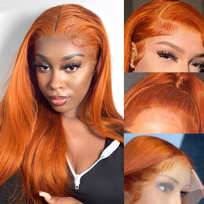 qvr glueless wigs ginger orange straight for bold style