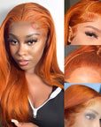 qvr glueless wigs ginger orange straight for bold style