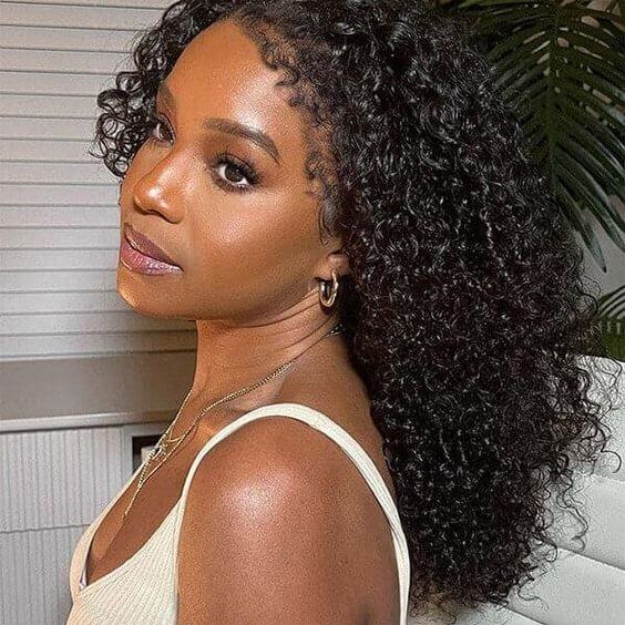 curly edges wig with deep wave for black women