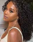 curly edges wig with deep wave for black women